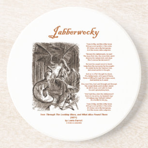 Dessous De Verre En Grès Poème de Jabberwocky par Lewis Carroll