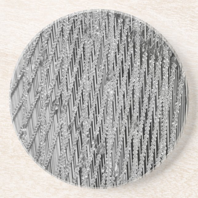 Dessous De Verre En Grès Poignée Strands en cristal de verre perlé (Devant)