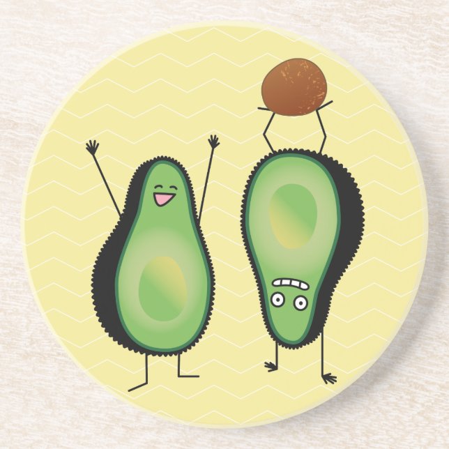 Dessous De Verre En Grès Poignée verte de stand d'applaudissements amusant  (Devant)