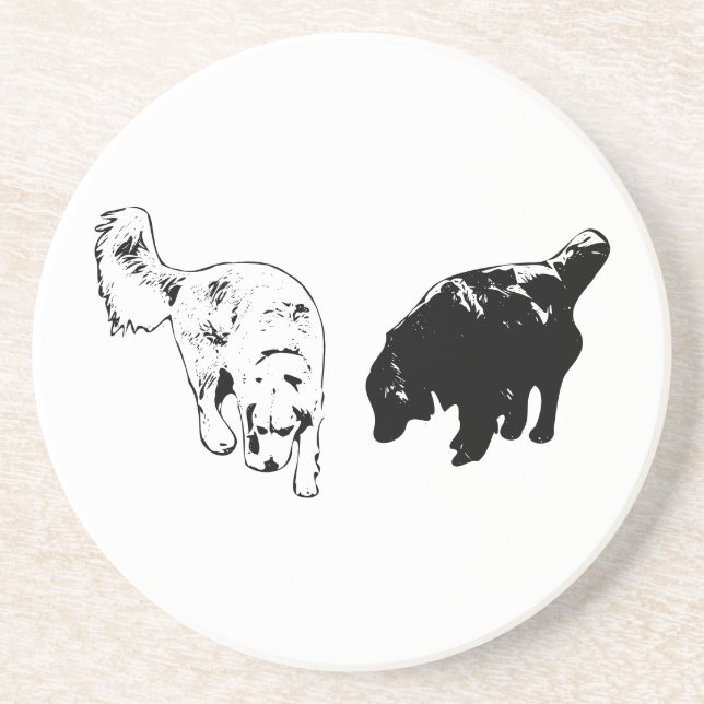 Dessous De Verre En Grès Pointe de table d'aération — Retriever Duo (Devant)