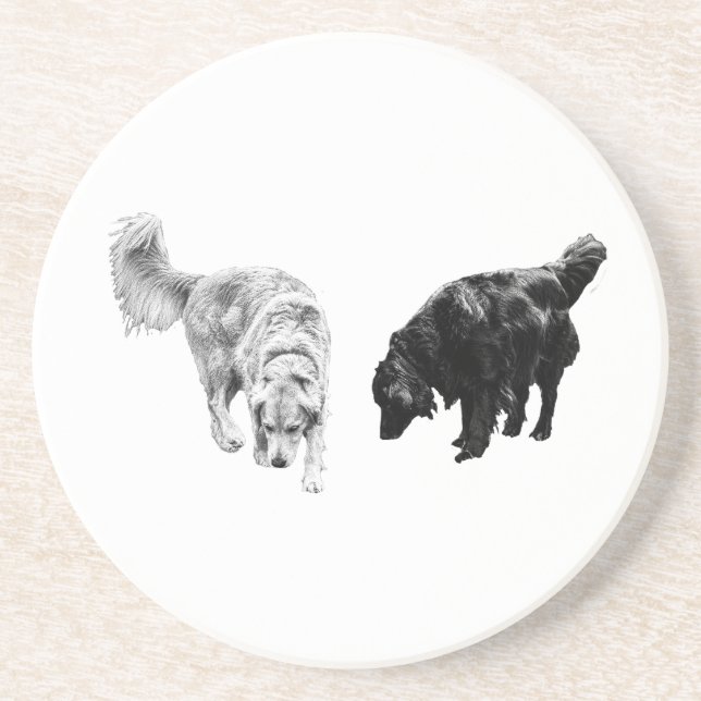 Dessous De Verre En Grès Pointe de table d'aération — Retriever Duo (Devant)