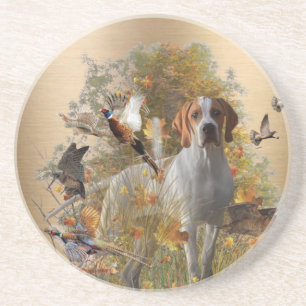 Dessous De Verre En Grès Pointeur Anglais Tapisserie Metal Print Drawstring