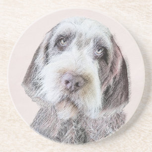 Dessous De Verre En Grès Pointing à poils durs Peinture Griffon - Art Chien