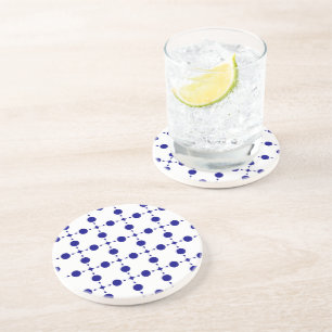 Dessous De Verre En Grès Points bleus de marine, motif à pois, pois