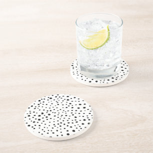Dessous De Verre En Grès Points dalmatiens, Points dalmatiens, Noir et Blan