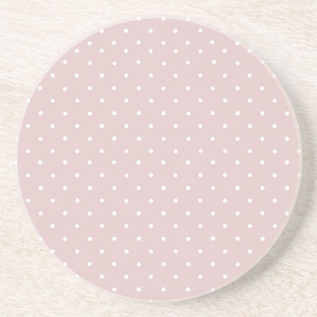Dessous De Verre En Grès Points de crème rose Fantaisiste  (Devant)