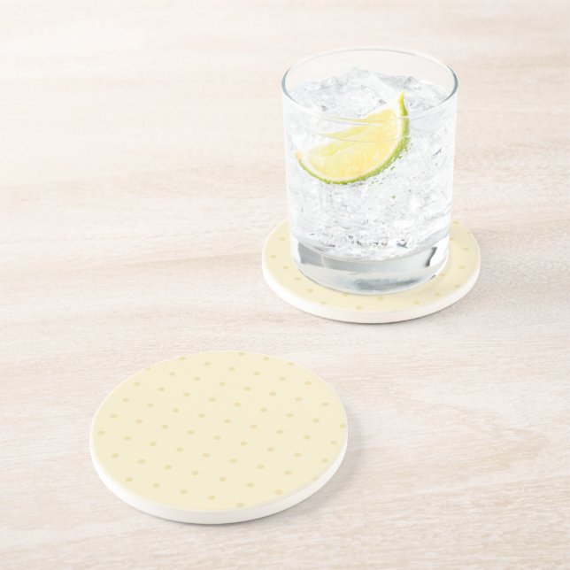 Dessous De Verre En Grès Points Jaunes Chic (Côté)