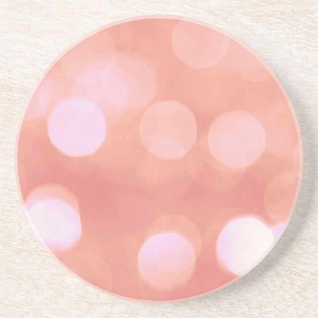 Dessous De Verre En Grès Points lumineux de bokeh abstraits roses, design f (Devant)