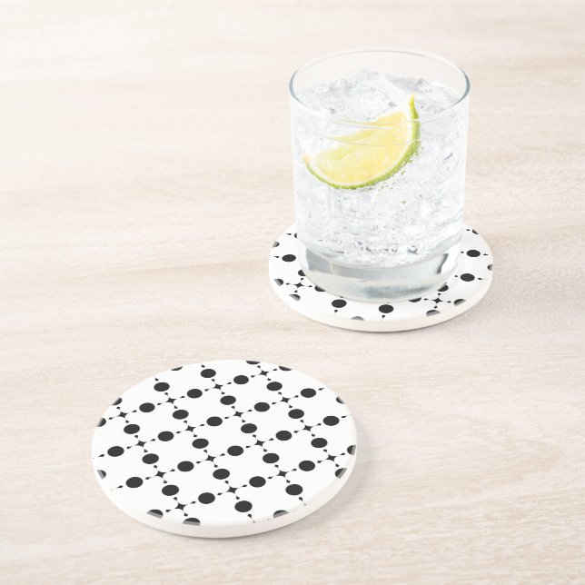 Dessous De Verre En Grès Points noirs, Motif à pois, Points, Pointillé (Côté)