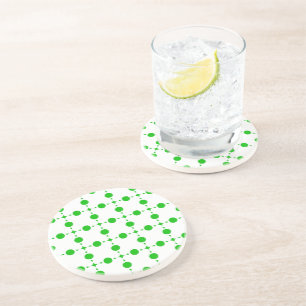 Dessous De Verre En Grès Points verts, motif à pois, pois, pointillé