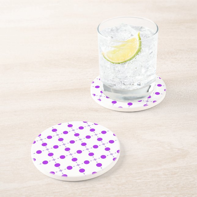 Dessous De Verre En Grès Points violets, Motif à pois, Points, Pointillé (Côté)