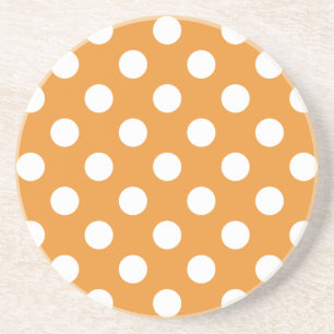 Dessous De Verre En Grès Pois blancs sur ambre