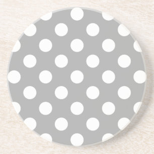 Dessous De Verre En Grès Pois blancs sur gris