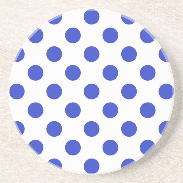 Dessous De Verre En Grès Pois bleu royal (Devant)