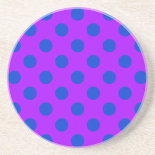 Dessous De Verre En Grès Pois bleus sur violet