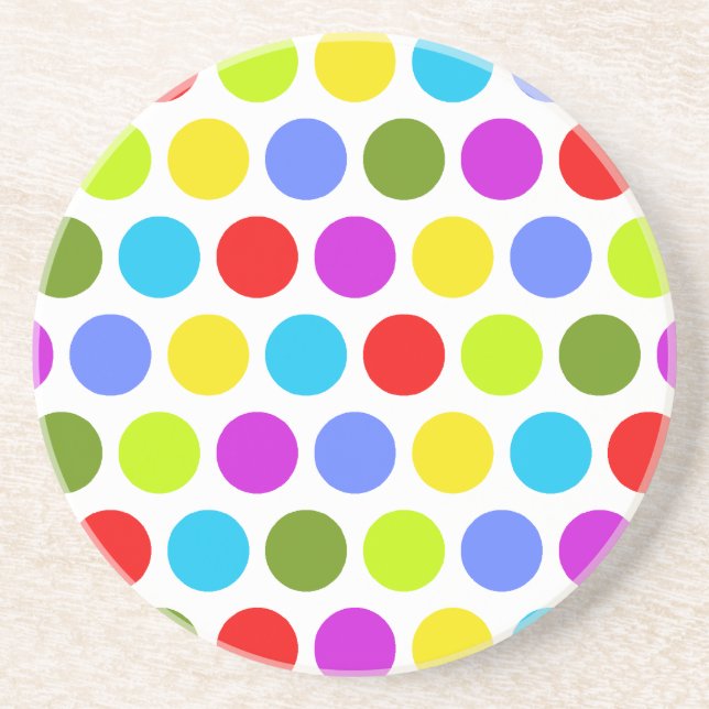 Dessous De Verre En Grès Pois coloré (Devant)