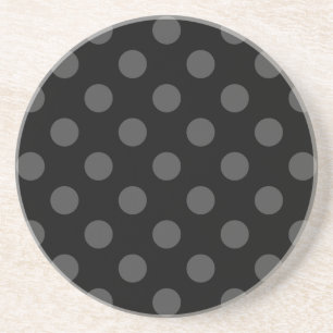 Dessous De Verre En Grès Pois gris sur noir