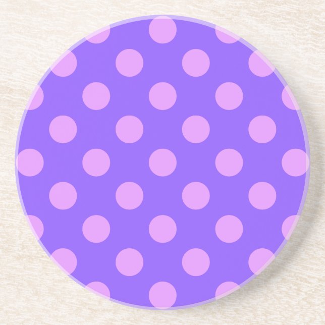 Dessous De Verre En Grès Pois Lilac sur periwinkle (Devant)