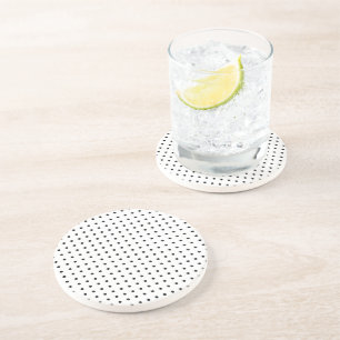 Dessous De Verre En Grès Pois minimalistes noirs et blancs g1