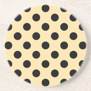 Dessous De Verre En Grès Pois noirs sur jaune pâle