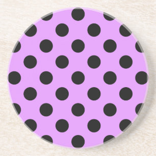 Dessous De Verre En Grès Pois noirs sur lilas