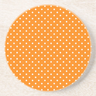 Dessous De Verre En Grès Pois orange et blanc