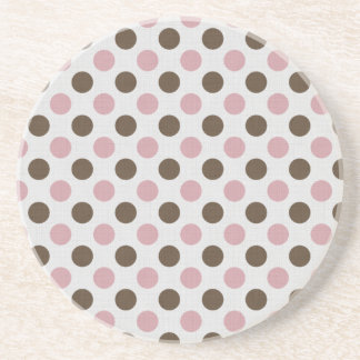 Dessous De Verre En Grès Pois rose et Brown