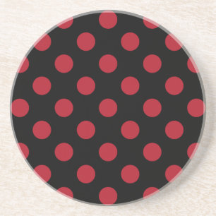 Dessous De Verre En Grès Pois rouge et noir