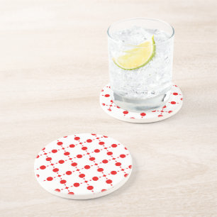 Dessous De Verre En Grès Pois rouges, Motif à points polka, points, pointil