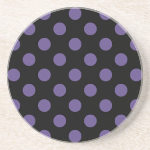 Dessous De Verre En Grès Pois ultra violets en noir