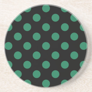 Dessous De Verre En Grès Pois vert et noir