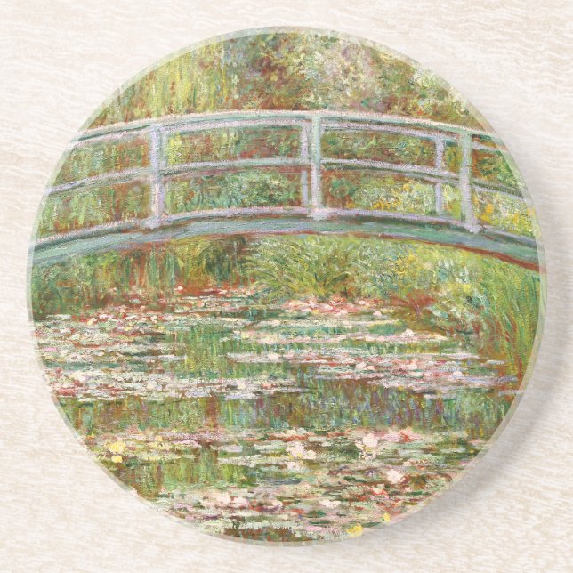 Dessous De Verre En Grès Pont au-dessus d'un étang des nénuphars, Claude (Devant)