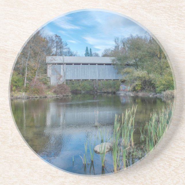 Dessous De Verre En Grès Pont couvert de Milby 2 (Devant)