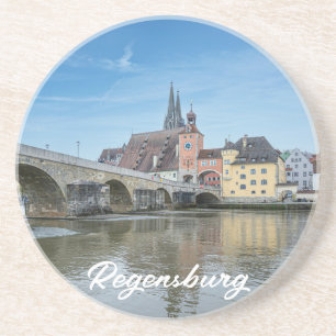 Dessous De Verre En Grès Pont de pierre à Ratisbonne, Allemagne