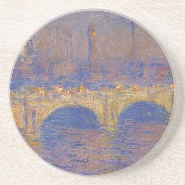 Dessous De Verre En Grès Pont de Waterloo, effet de lumière du soleil par (Devant)