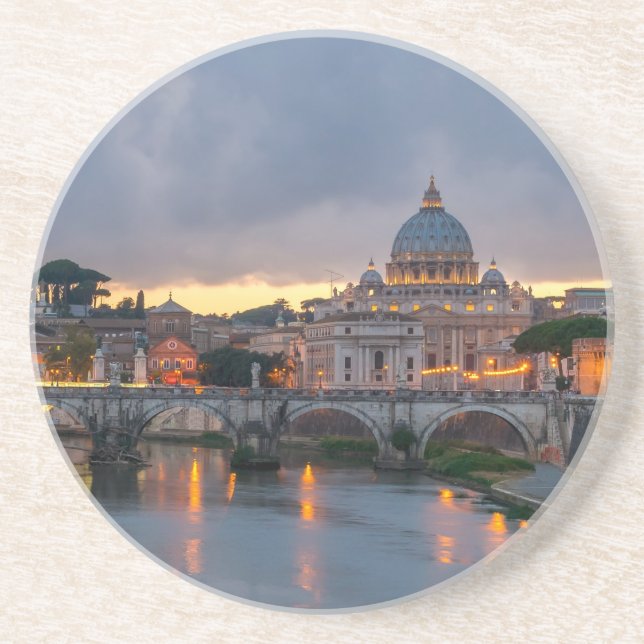 Dessous De Verre En Grès Pont Saint-Ange, Basilique Saint-Pierre, Rome (Devant)
