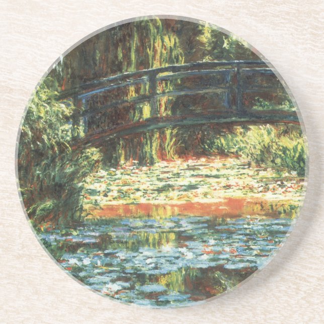 Dessous De Verre En Grès Pont sur l'étang Nénuphar par Claude Monet (Devant)