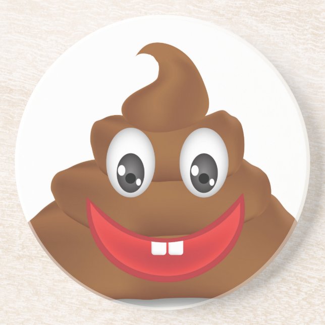 Dessous De Verre En Grès poo emojis (Devant)