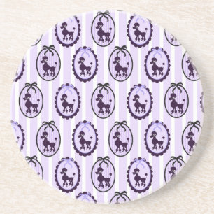 Dessous De Verre En Grès Poodles violets