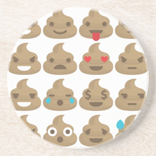 Dessous De Verre En Grès poop emojis (Devant)