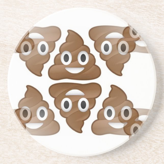 Dessous De Verre En Grès poop emojis (Devant)
