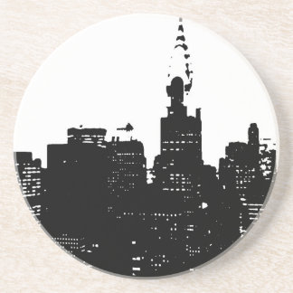 Dessous De Verre En Grès Pop Art Black & White New York