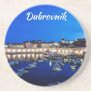 Dessous De Verre En Grès Port et murs de Dubrovnik illuminés la nuit