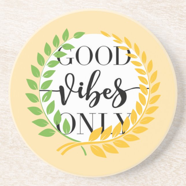 Dessous De Verre En Grès Porta copos good vibes  (Devant)