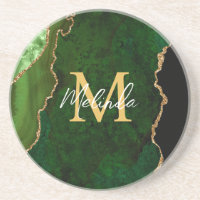Porte en marbre vert et or