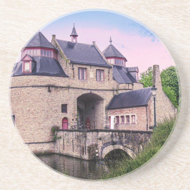 Dessous De Verre En Grès Porte historique de la ville à Bruges (Devant)