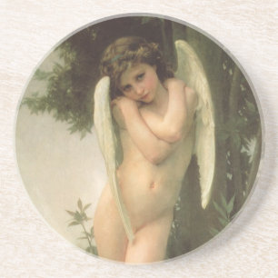 Dessous De Verre En Grès Portrait d'ange de Cupid (Cupidon) par Bouguereau