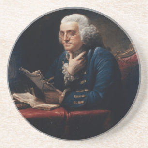 Dessous De Verre En Grès Portrait de pouce, Benjamin Franklin Père fondateu
