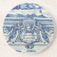 Portuguese blue and white wall tiles with angels
