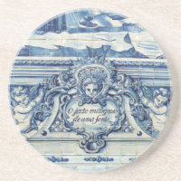 Portuguese blue and white wall tiles with angels